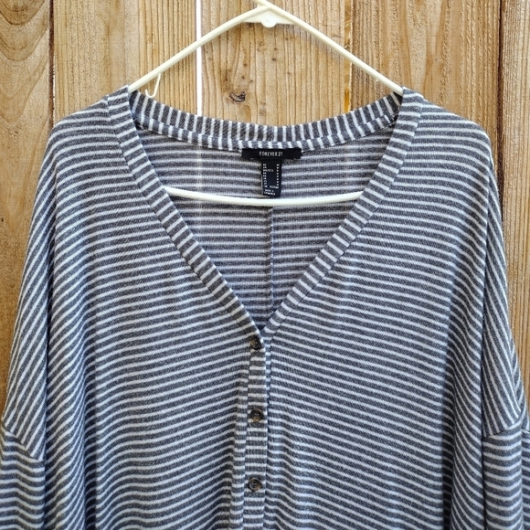 Forever 21 - Striped Dropped Shoulder Sweater - Picture 5 of 12